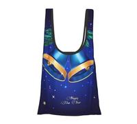 ESNAIUVCD Merry Christmas Print Reusable, Foldable,Washable Grocery Bags Foldable In A Pouch Eco Tote Shopping Bag,Daily Shopping Loading