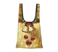 ESNAIUVCD Merry Christmas Print Reusable, Foldable,Washable Grocery Bags Foldable In A Pouch Eco Tote Shopping Bag,Daily Shopping Loading