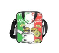 ESNAIUVCD Mexico Flag And Tequila Print Men Women Transparent Pvc Shopping Bag Waterproof See Through Bag,With Handles For Lunch