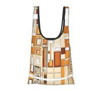 ESNAIUVCD Mid Century Modern Print Reusable, Foldable,Washable Grocery Bags Foldable In A Pouch Eco Tote Shopping Bag,Daily Shopping Loading