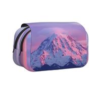 ESNAIUVCD Mount at Sunset Print Large Capacity Double Layer Pen Bag,Suitable for Boys, Girls and Adults,This Office Pen Bag with Compartment Design
