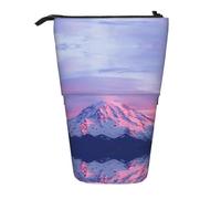 ESNAIUVCD Mount at Sunset Print Personalized Retractable Pencil Case, Custom Signature Name Pencil Pouch for Students Kids Adults for School Office