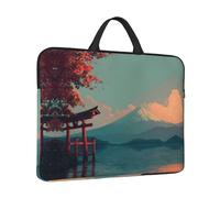 ESNAIUVCD Mount Fuji Japan Print Protective 14 Inch Laptop Case,Laptop Sleeve With Handle Compatible,Carrying Computer Bag