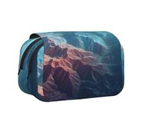 ESNAIUVCD Mountain Ranges Print Large Capacity Double Layer Pen Bag,Suitable for Boys, Girls and Adults,This Office Pen Bag with Compartment Design