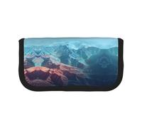 ESNAIUVCD Mountain Ranges Print Pencil Case Big Capacity Pencil Bag Makeup Pouch Durable Students Stationery with Double Zipper for School/Office
