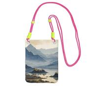 ESNAIUVCD Mountains and Rivers Print Carry A Mobile Phone Bag Diagonally,Crossbody Bag,Suitable for Carrying Mobile Phone Change, Etc
