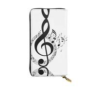 ESNAIUVCD Music Print Genuine Leather Women's,Men's Wallets,Multi-Functionclutch Purse,Zip Around Large Travel ​Mobile Phone Long ​Money Purses