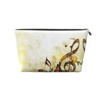 ESNAIUVCD Music Roses Romantic Print Travel Makeup Bag Organizer Leather - Travel Toiletry Bag for Women & Men, Organizing Pouches for Purse with Zipper