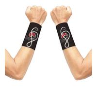 ESNAIUVCD Music Symbols Love Print Compression Wrist Sleeve Tennis Carpal Tunnel Wrist Brace Elastic Relieve Stiff Wrist Support Sweat Wristband Sports Exercise(2 Pair)