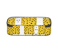 ESNAIUVCD Mustard Yellow and Black Print Pencil Case for Kids,School Pen Bags Large Capacity Pencil Elementary School Pen Case Children Stationery Bags