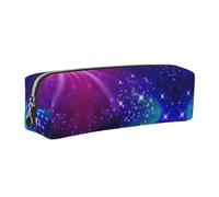 ESNAIUVCD Mysterious Stars Print Leather Pencil Case Zippered Pouch Portable Large Capacity Stationery Organizer Cosmetic Bag for School Office(2PCS)