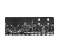 ESNAIUVCD New York Paintings Print Extra Large Gaming Office Mouse Pad (31.5" X 11.8") â€“ Print, Premium Anti-Slip Desk Mat With Durable Stitched Edges