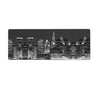 ESNAIUVCD New York Print Extra Large Gaming Office Mouse Pad (31.5" X 11.8") â€“ Print, Premium Anti-Slip Desk Mat With Durable Stitched Edges