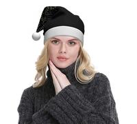 ESNAIUVCD Night Building Print Santa Hat Christmas Hat For Adult Soft Plush For Christmas New Year Festive Party Supplies