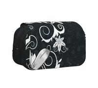 ESNAIUVCD Novelty Boho Abstract Flowers Print Large Capacity Double Layer Pen Bag,Suitable for Boys, Girls and Adults,This Office Pen Bag with Compartment Design