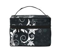 ESNAIUVCD Novelty Boho Abstract Flowers Print Toiletry Bag Large Cosmetic Bag Travel Makeup Bag Organizer for Women