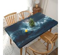 ESNAIUVCD Ocean Waves Print Ocean Waves Print Oil-Resistant Rectangular Table Cover,Restaurant Table Cover, Garden Party Table Cover(5ft)