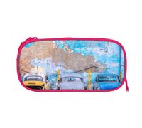 ESNAIUVCD Old Car Dilapidated Wall Print Zipper Large Pencil Case,Durable Stationery Pencilcase Bag,Multifunctional Pencilcase Bag Penbag for School College Office Adult Girls and Boys