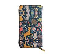 ESNAIUVCD Owl Rabbit Birds Fox Print Genuine Leather Women's,Men's Wallets,Multi-Functionclutch Purse,Zip Around Large Travel â€‹Mobile Phone Long â€‹Money Purses