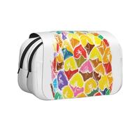 ESNAIUVCD Painting Pineapple Print Large Capacity Double Layer Pen Bag,Suitable for Boys, Girls and Adults,This Office Pen Bag with Compartment Design