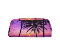 ESNAIUVCD Palm Trees at Sunset Print Pencil Bag Zipper Large Pencil Bag Work Travel - Multifunctional Pencil Case,Makeup Bag