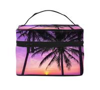 ESNAIUVCD Palm Trees at Sunset Print Toiletry Bag Large Cosmetic Bag Travel Makeup Bag Organizer for Women