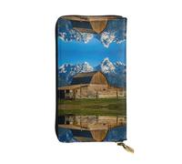 ESNAIUVCD Park Print Genuine Leather Women's,Men's Wallets,Multi-Functionclutch Purse,Zip Around Large Travel â€‹Mobile Phone Long â€‹Money Purses