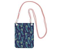ESNAIUVCD Peacock Birds Feathers Print Carry A Mobile Phone Bag Diagonally,Crossbody Bag,Suitable for Carrying Mobile Phone Change, Etc