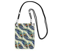 ESNAIUVCD Peacock'S Feather Print Carry A Mobile Phone Bag Diagonally,Crossbody Bag,Suitable for Carrying Mobile Phone Change, Etc