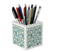 ESNAIUVCD Penguin Balloon Snowflake Print Building Block Pen Holder - Pencil Holder for Desk/Classroom,Desk Accessories, Multifunctional Office Supplies Pen Organizer Pencil Cups(2pcs)