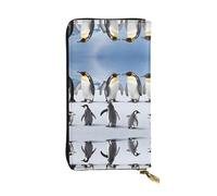 ESNAIUVCD Penguin Print Genuine Leather Women's,Men's Wallets,Multi-Functionclutch Purse,Zip Around Large Travel â€‹Mobile Phone Long â€‹Money Purses