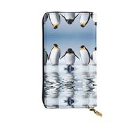 ESNAIUVCD Penguin Print Genuine Leather Women's,Men's Wallets,Multi-Functionclutch Purse,Zip Around Large Travel â€‹Mobile Phone Long â€‹Money Purses