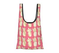 ESNAIUVCD Pineapple Print Reusable, Foldable,Washable Grocery Bags Foldable In A Pouch Eco Tote Shopping Bag,Daily Shopping Loading