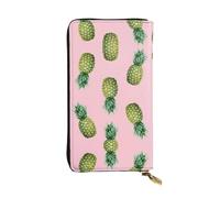 ESNAIUVCD Pineapple Printed Print Genuine Leather Women's,Men's Wallets,Multi-Functionclutch Purse,Zip Around Large Travel â€‹Mobile Phone Long â€‹Money Purses