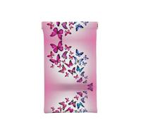 ESNAIUVCD Pink Butterflies Print Sunglasses Case Portable Microfiber Pu Leather Soft Glasses Bag Eyeglasses Pouch Holder Squeeze Top For Women Men