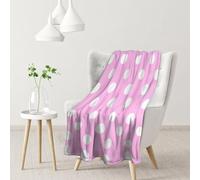 ESNAIUVCD Pink Polka Dots Print Soft Cozy Fleece Plush Warm Flannel Bedding Blanket For Girls Kids Adults Couch Travel 40x30inch(102x76cm)