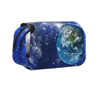 ESNAIUVCD Planet Galaxy Print Large Capacity Double Layer Pen Bag,Suitable for Boys, Girls and Adults,This Office Pen Bag with Compartment Design