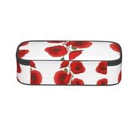ESNAIUVCD Poppy Flowers Print Pencil Case for Kids,School Pen Bags Large Capacity Pencil Elementary School Pen Case Children Stationery Bags