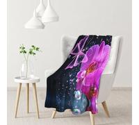 ESNAIUVCD Purple Butterfly And Flower Print Soft Cozy Fleece Plush Warm Flannel Bedding Blanket For Girls Kids Adults Couch Travel 40x30inch(102x76cm)