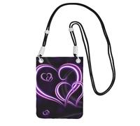 ESNAIUVCD Purple Hearts Print Carry A Mobile Phone Bag Diagonally,Crossbody Bag,Suitable For Carrying Mobile Phone Change, Etc