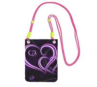 ESNAIUVCD Purple Hearts Print Carry A Mobile Phone Bag Diagonally,Crossbody Bag,Suitable For Carrying Mobile Phone Change, Etc