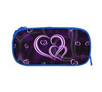 ESNAIUVCD Purple Hearts Print Zipper Large Pencil Case,Durable Stationery Pencilcase Bag,Multifunctional Pencilcase Bag Penbag for School College Office Adult Girls and Boys