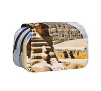 ESNAIUVCD Pyramids of Egypt Print Large Capacity Double Layer Pen Bag,Suitable for Boys, Girls and Adults,This Office Pen Bag with Compartment Design