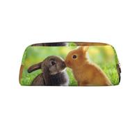 ESNAIUVCD Rabbit Love Print Pencil Bag Zipper Large Pencil Bag Work Travel - Multifunctional Pencil Case,Makeup Bag