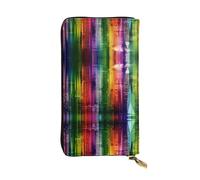 ESNAIUVCD Rainbow City Print Genuine Leather Women's,Men's Wallets,Multi-Functionclutch Purse,Zip Around Large Travel â€‹Mobile Phone Long â€‹Money Purses