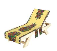 ESNAIUVCD Rainbow Pineapple Print Portable Pool Beach Sun Lounger Cover Pockets Microfiber Towel Travel Lounge Chair Cover Towels Sunbed