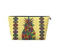 ESNAIUVCD Rainbow Pineapple Print Travel Makeup Bag Organizer Leather - Travel Toiletry Bag for Women & Men, Organizing Pouches for Purse with Zipper