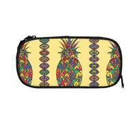 ESNAIUVCD Rainbow Pineapple Print Zipper Large Pencil Case,Durable Stationery Pencilcase Bag,Multifunctional Pencilcase Bag Penbag for School College Office Adult Girls and Boys