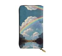 ESNAIUVCD Rainbow Print Genuine Leather Women's,Men's Wallets,Multi-Functionclutch Purse,Zip Around Large Travel Mobile Phone Long Money Purses