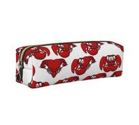 ESNAIUVCD Red Lobster Print Print Leather Pencil Case Zippered Pouch Portable Large Capacity Stationery Organizer Cosmetic Bag for School Office(2pcs)